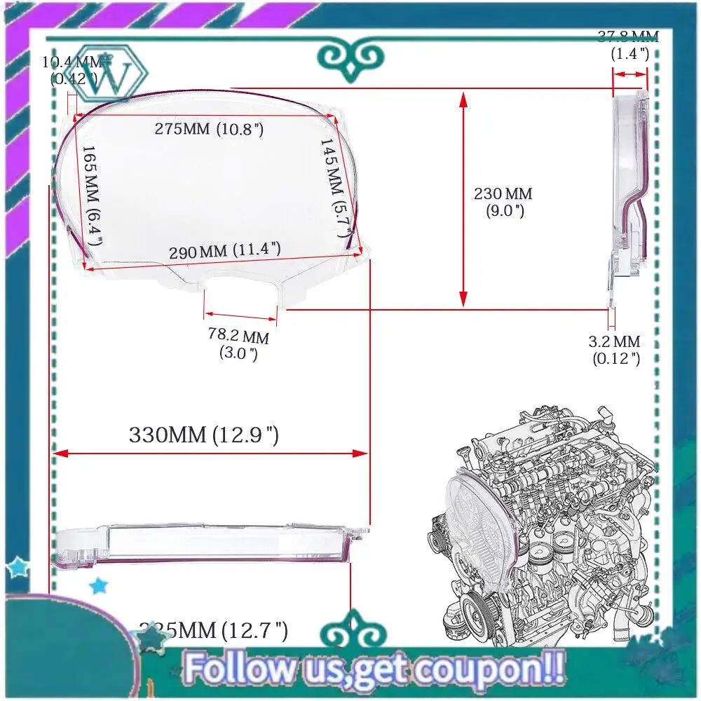 

AA92-Clear Cam Gear Timing Belt Cover Turbo Cam Pulley For Mitsubishi DSM Evolution Lancer 4G63 Engine EVO 4 5 6 7 8