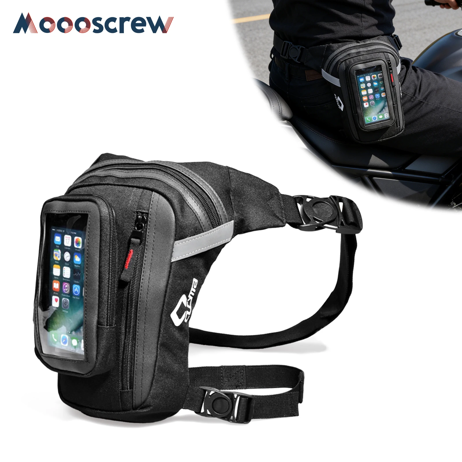 

Universal Motorcycle Leg Pack, Waterproof Quick Release Waist Thigh Bag with Touchscreen Phone Pocket for Riding Outdoor Sports