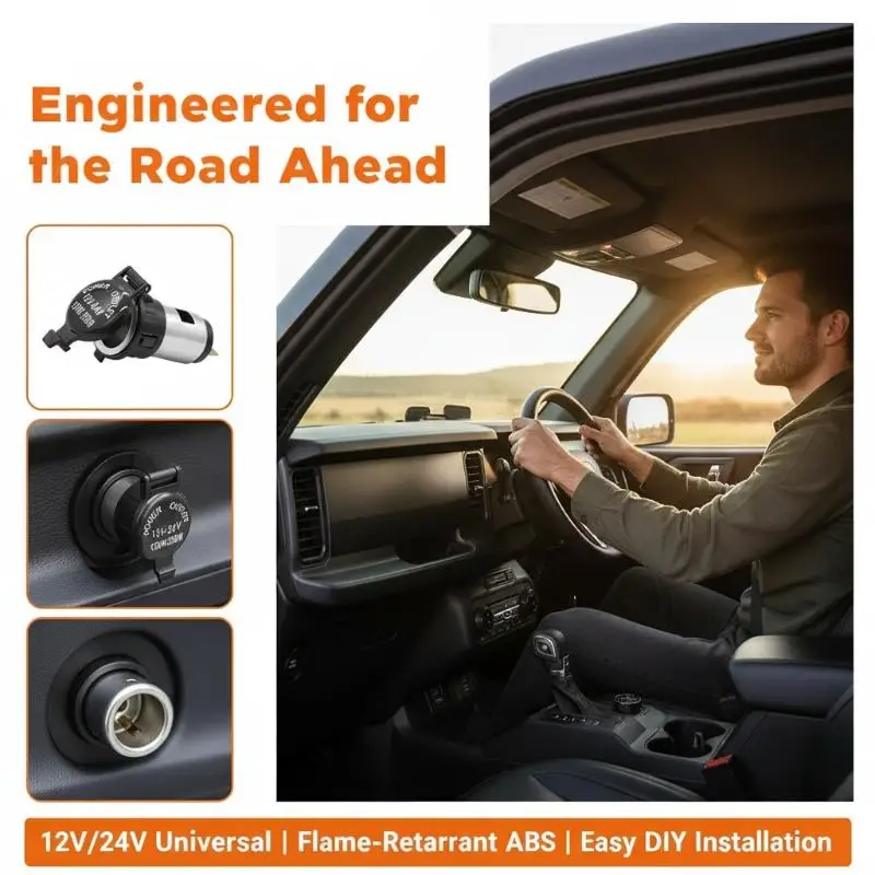 12V Car Cigarette Lighter Socket Adapter Secure Fit Plug Outlet for Truck Boat Motorcycle Loss Prevention