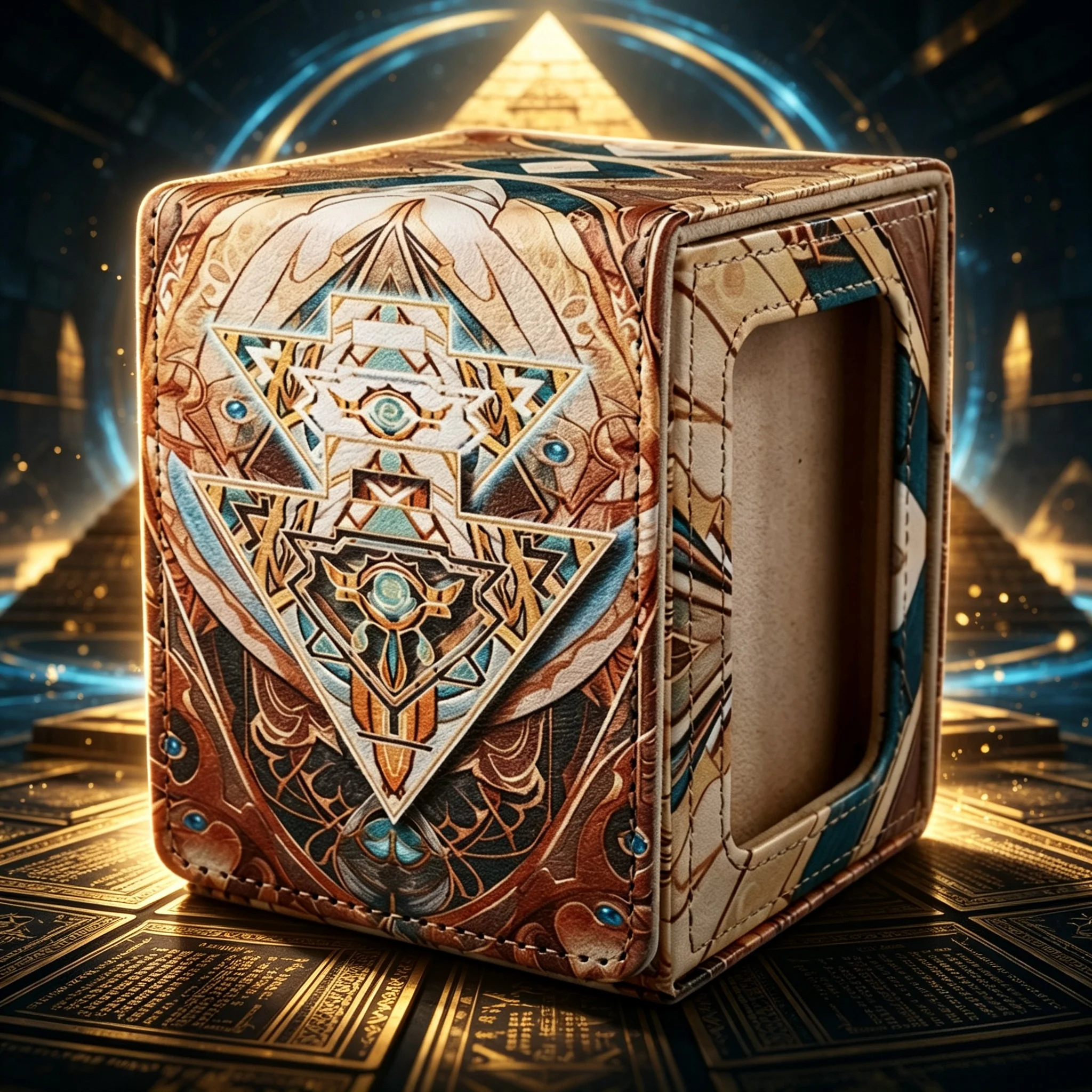 Suitable for Yu-Gi-Oh！Millennium Puzzle Window Display Card Box Leather Magnetic Large Capacity Game Collection Card Storage Box