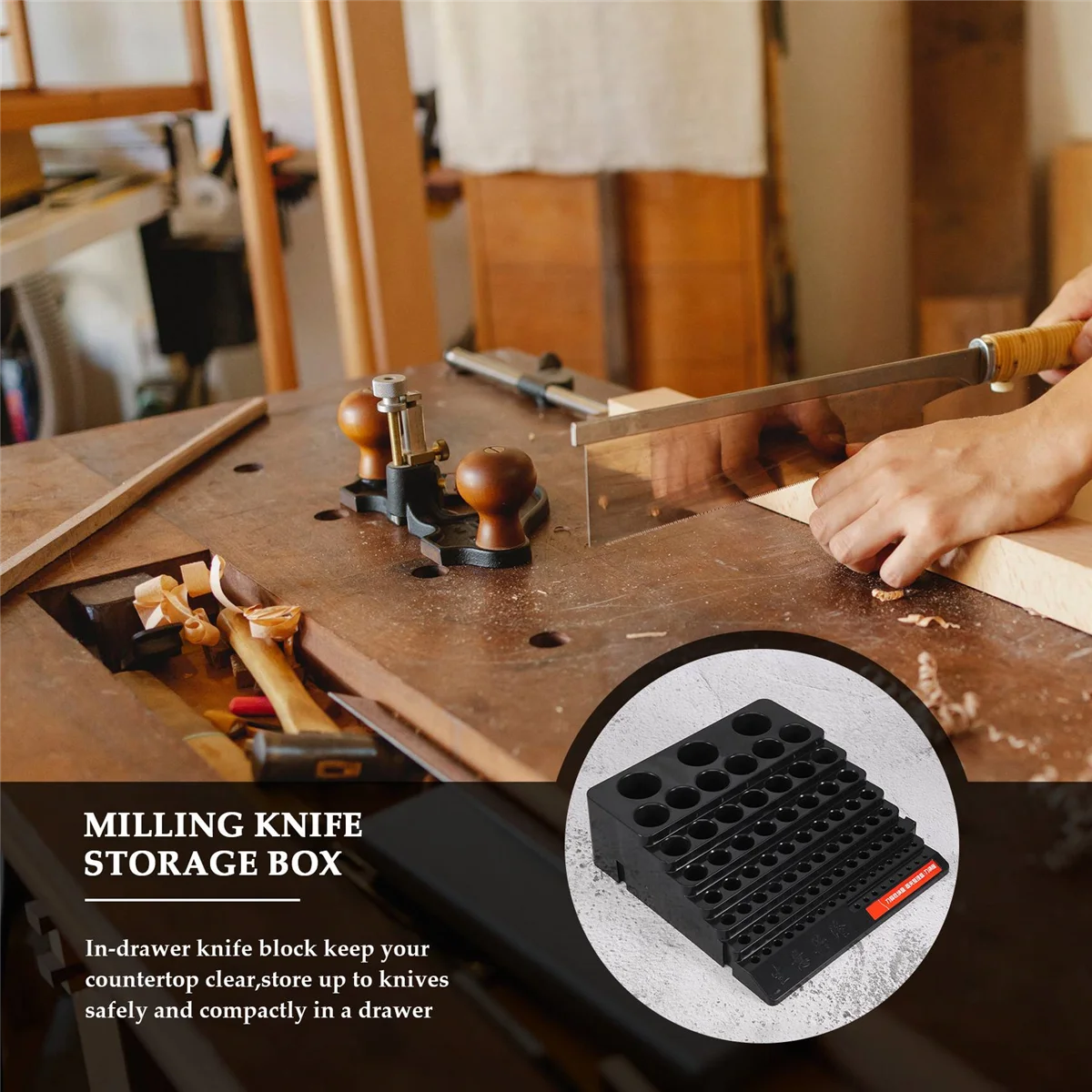 Drill Bit Storage Box Milling Cutter Saving Space Drill Finishing Holder Organizer Case Box for Home DIY Woodworking Use Vogue