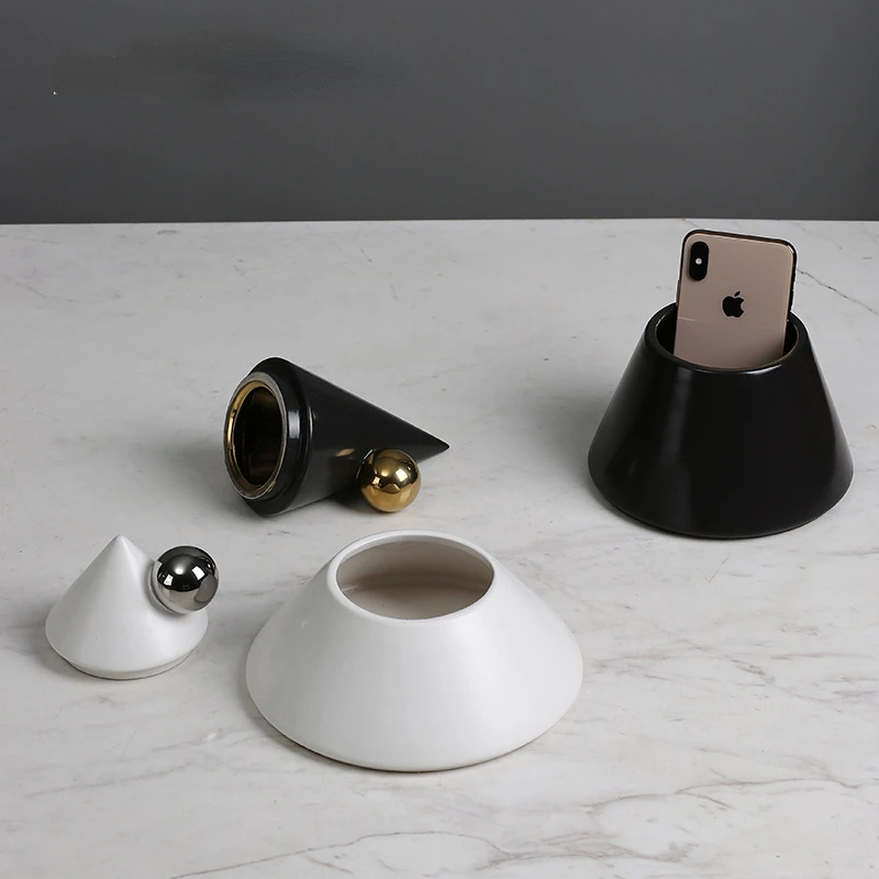 

Home High grade Tapered Ceramic Storage Container Storage Tank Home Soft Decoration Crafts Desktop Decoration