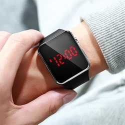 Prosty zegarek cyfrowy dla mężczyzn kobiety moda sportowy elektroniczny zegarek LED czarna silikonowa opaska na nadgarstek Casual męski zegarek Reloj Hombre