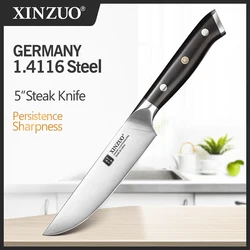 XINZUO 5 Inch Steak Knives DIN 1.4116 Stainless Steel Kitchen Cleaver Knife Cooking Tool Sharp Western Utility Paring Knife