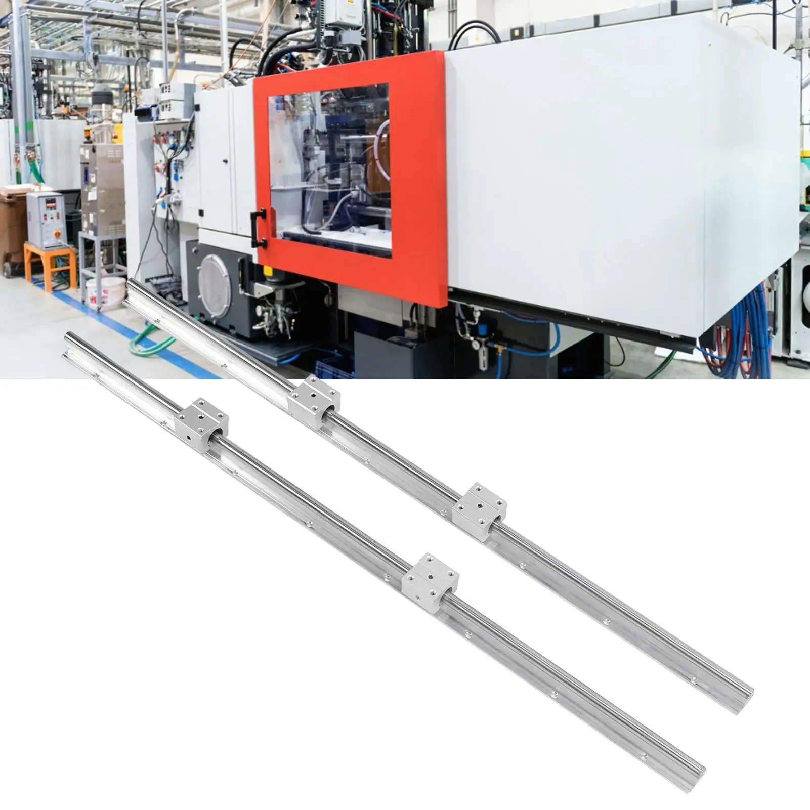 Linear  Slider Set 800mm Length 12mm Diameter SBR12 Guide Rails with 4 SBR12UU Bearing Blocks for Smooth Motion