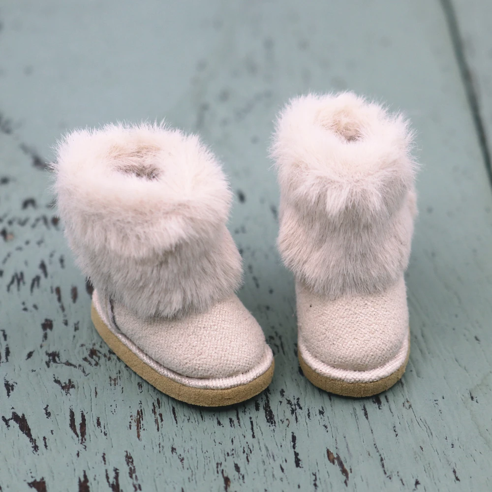 Chaussures pour poupée Blyth, botte de neige chaude avec fourrure, adaptées au caoutchouc et au corps articulé