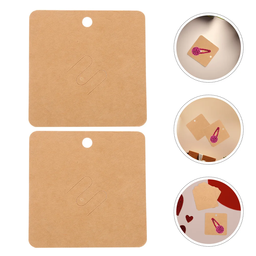

100Pcs Kraft Brooch Pin Cards 7x7cm Blank Jewelry Display Card Earring Necklace Bracelet Holder Elegant Presentation