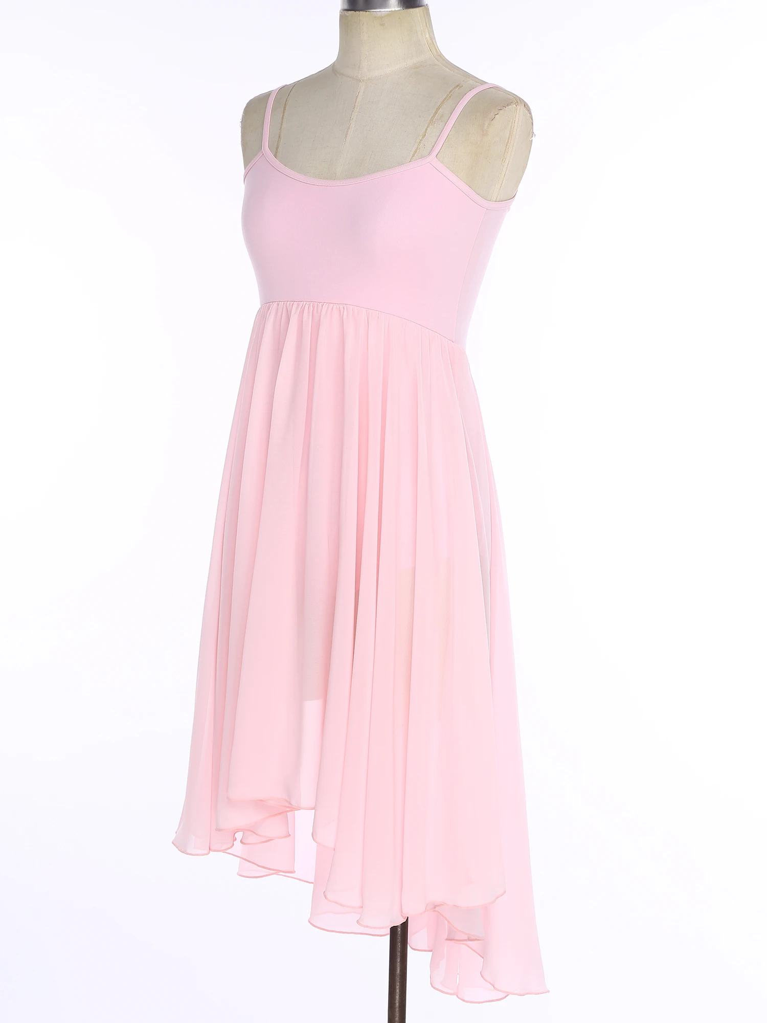 Womens Ballet Dance Cami Dress Lyrical Modern Dance Performance Costume Leotard with Skirt Party Dress for Adult Female Size