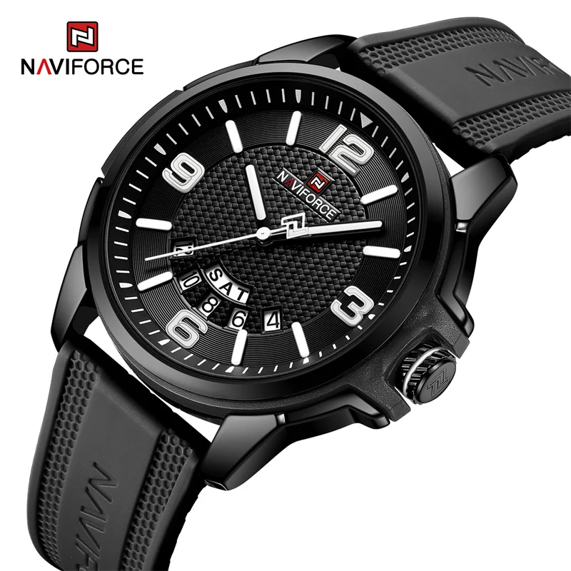 NAVIFORCE Brand 2023 Fashion Men\'s Watches Luminous Male Clock Silicone Strap Waterproof Wristwatches Quartz Relogio Masculino