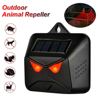 Outdoor Animal Repeller Solar Power Battery LED Flashing Light Dog Pet Bird Repellent 120° Sensor Waterproof for Garden Yarn