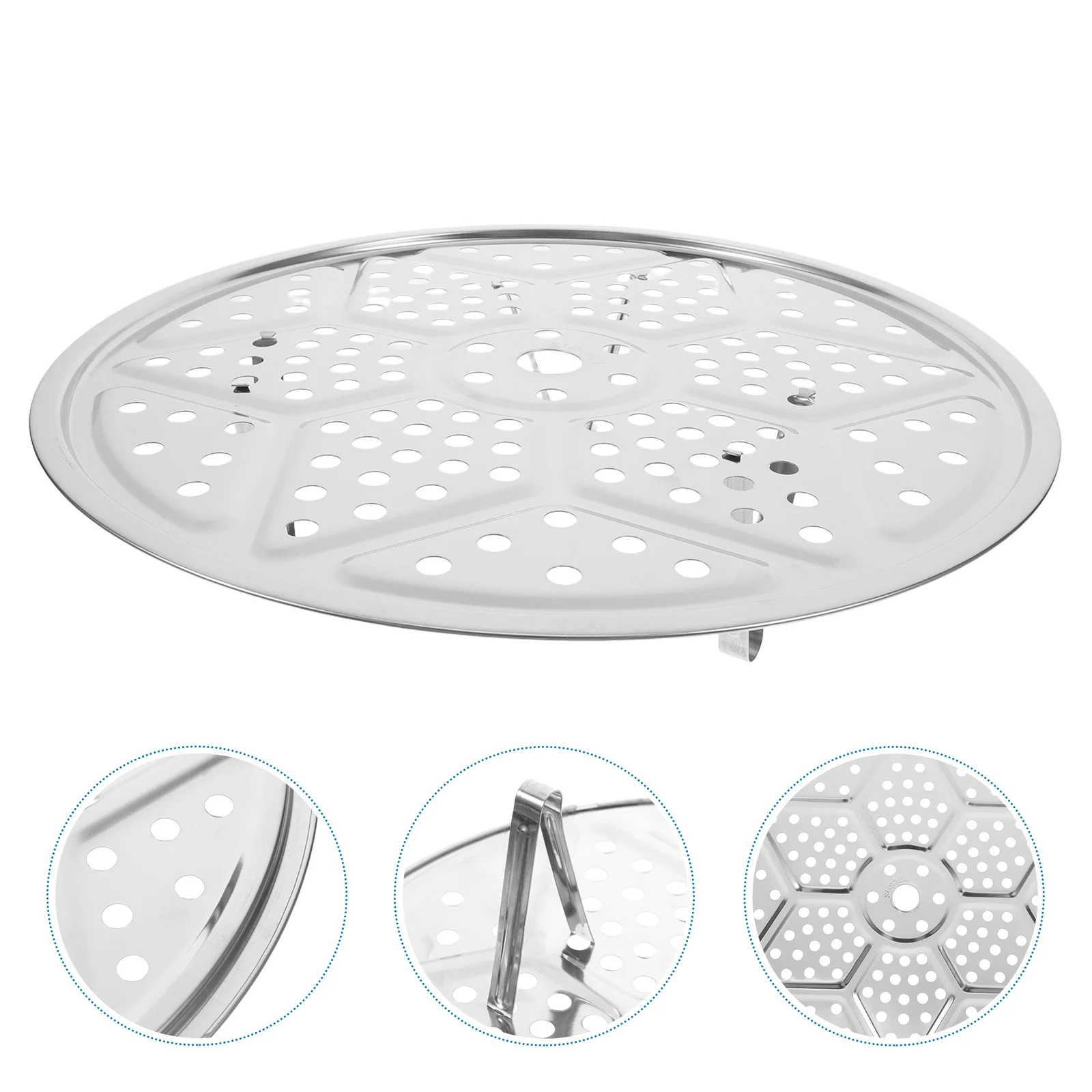

2Sets Stainless Steel Round Steamer Rack Thickened Steaming Plate Stand Pressure Cooker Pot Baking Cooking Tool