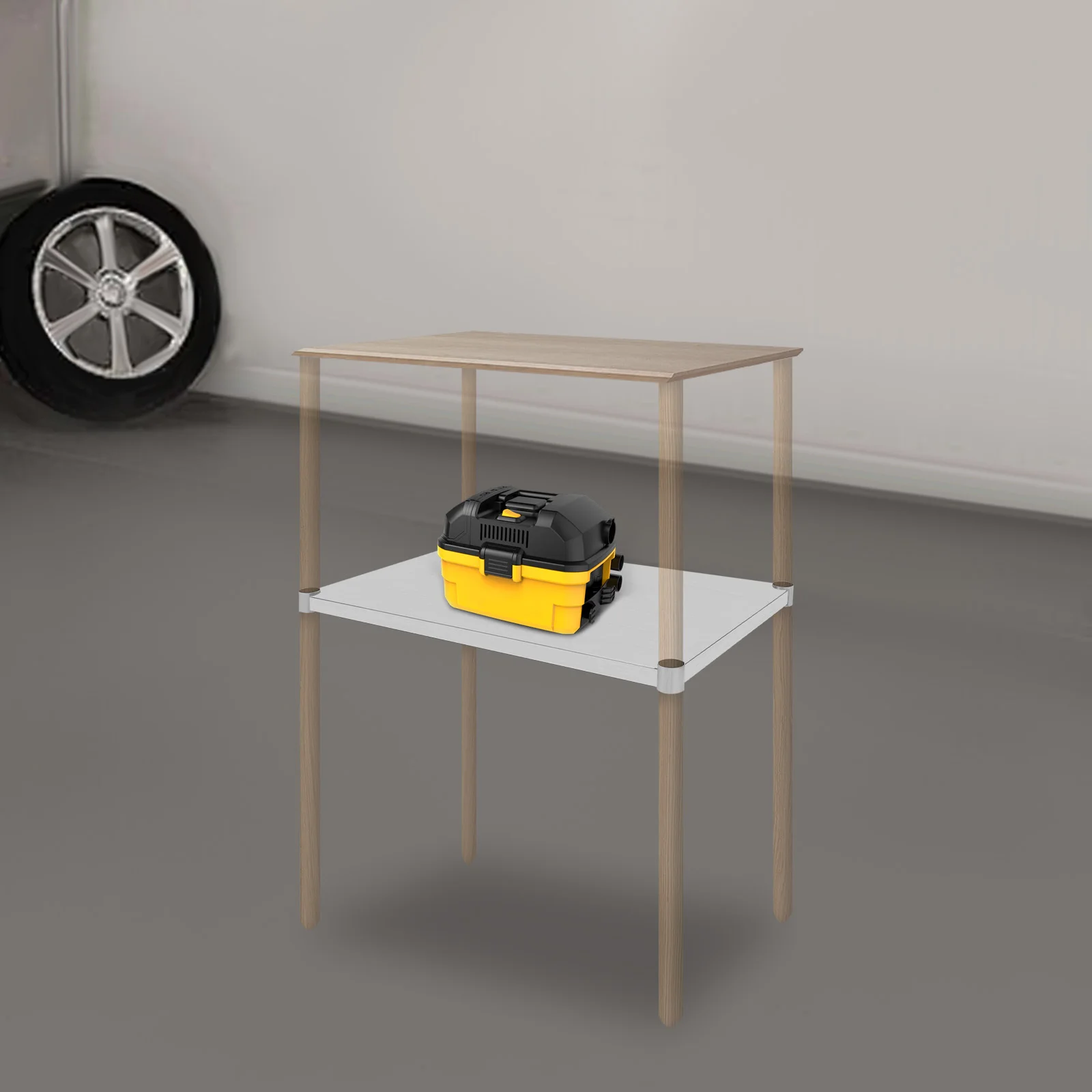 78.23*47.75*5.08cm Silver Stainless Steel Table Adjustable Lower Shelf Rectangular Under Shelf with Reinforcing Rib