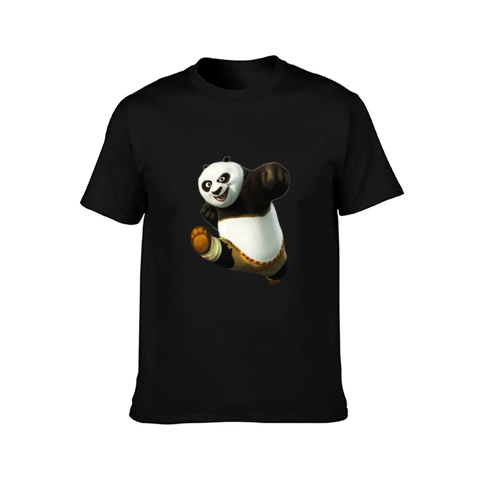 Panda Fighting T-Shirt, Summer Casual Cotton Tee, Oversized Streetwear Tops, Vintage Graphic Print, Loose Fit Short Sleeve
