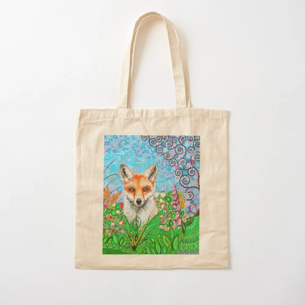 

Fox and Tree of Life Tote Bag university shopper bag sac pour femme Canvas Tote Bag