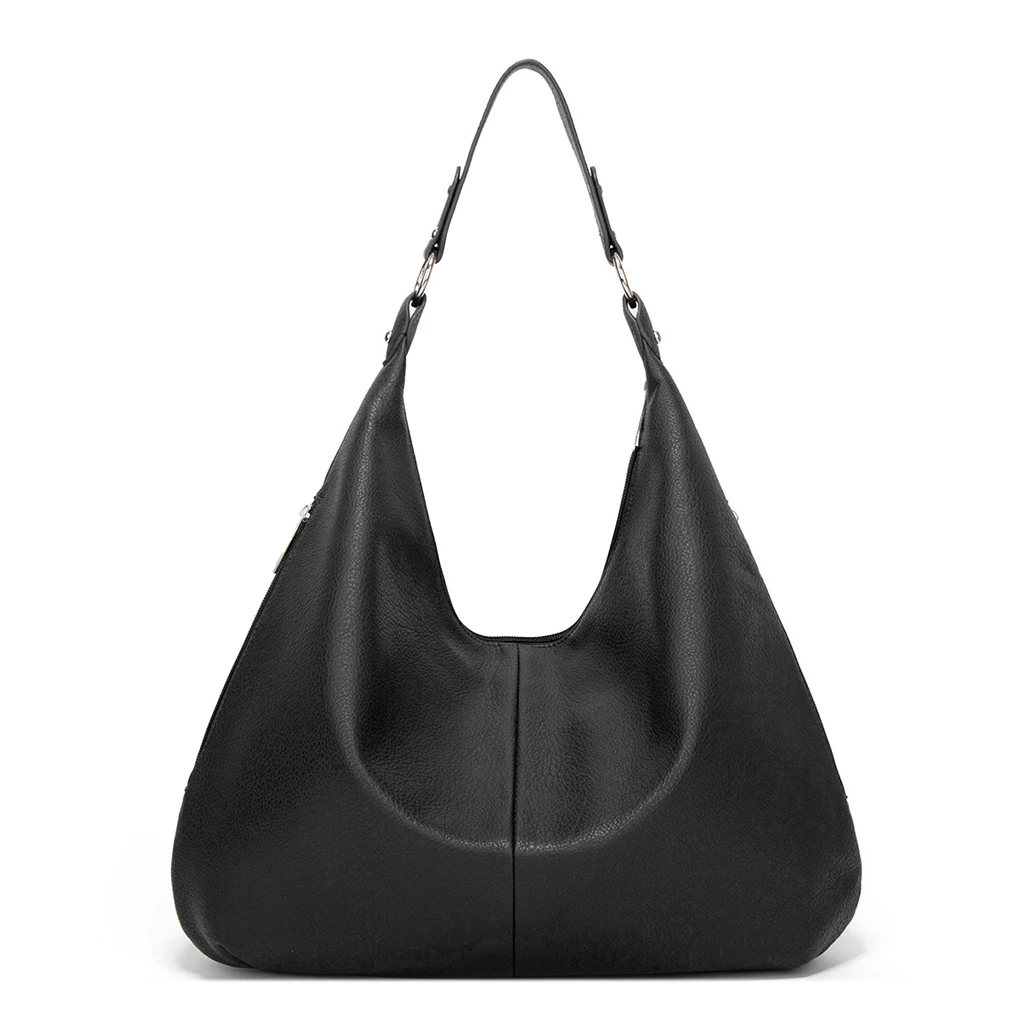 Bolso de hombro para hombre y mujer, Cartera de gran capacidad, estilo Retro, color negro