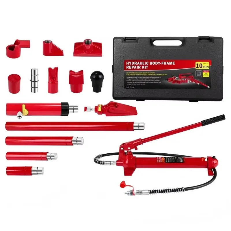10 Ton Hydraulic Porta  Jack Kit Heavy  Car Body Frame Repair Lifting Jack for Auto Body Repair