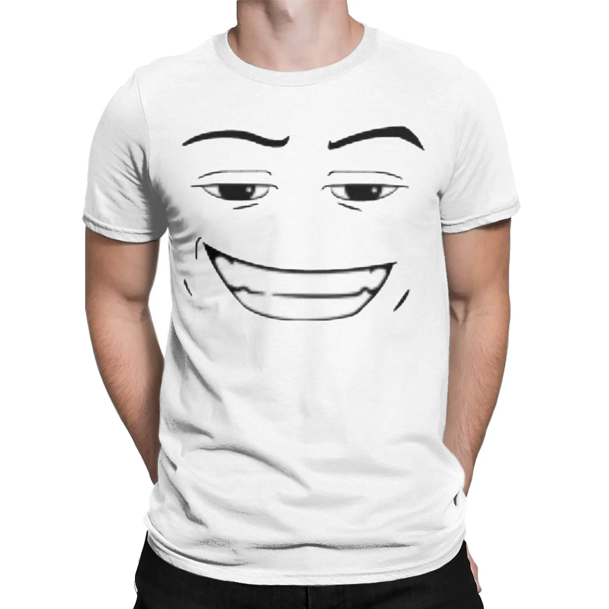 Men Women Robot Robloxs Man Face Gaming Meme T Shirts  Cotton Clothing Vintage Short Sleeve Round Neck Tees Unique T-Shirts