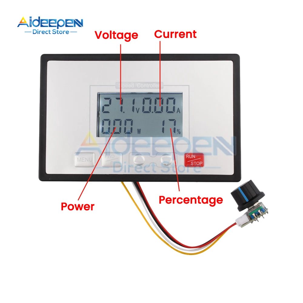 12V 24V 36V 48V 40A LCD Inteligentny cyfrowy wyświetlacz Sterowanie PWM Sterowanie silnikiem prądu stałego Sterowanie pętlą czasową Bezprzewodowy pilot zdalnego sterowania DC10-55V