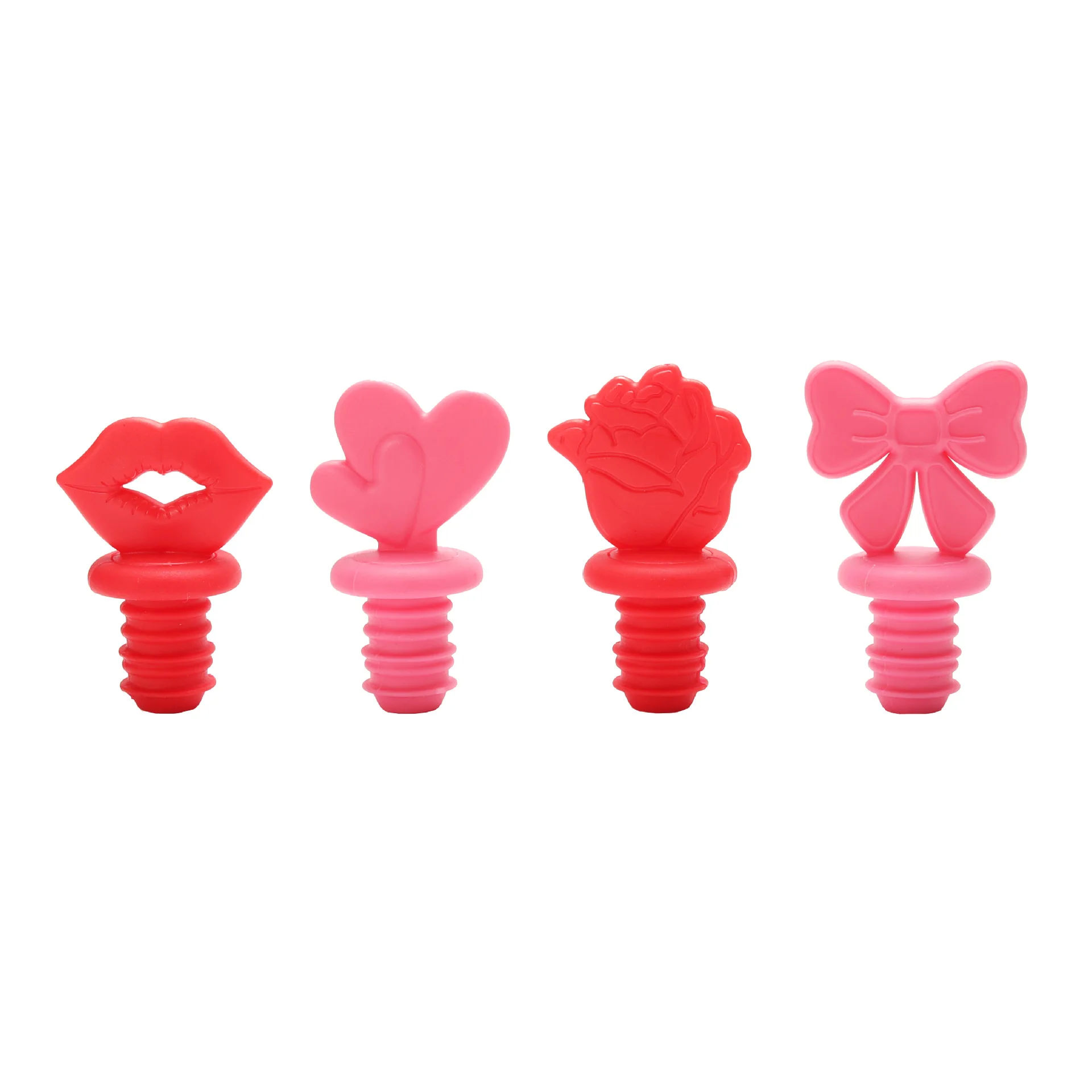 

Yjq 3pcs creative plastic three-dimensional silicone red wine plug multi-color sealing mouth food grade wine plug