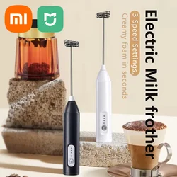 Xiaomi Electric Milk Foamer Blender Stainless Steel Handheld Milk Frother Wireless Coffee Whisk Mixer Egg Beater Kitchen Tools