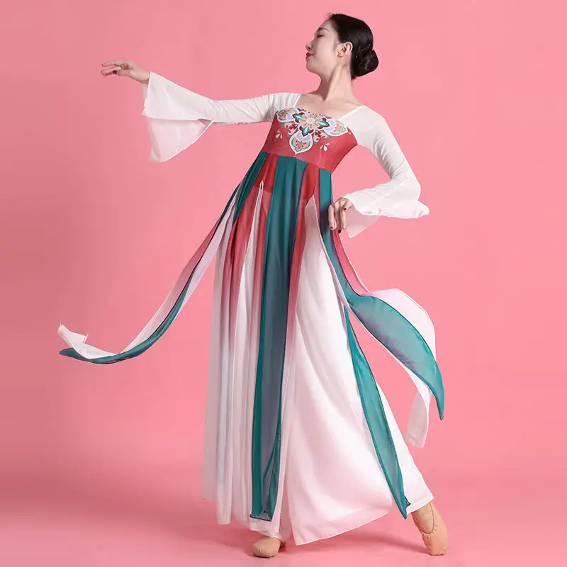 2023 classical dance performance dress female chinese style ancient style adult dance training dress modern hanfu dance set g769