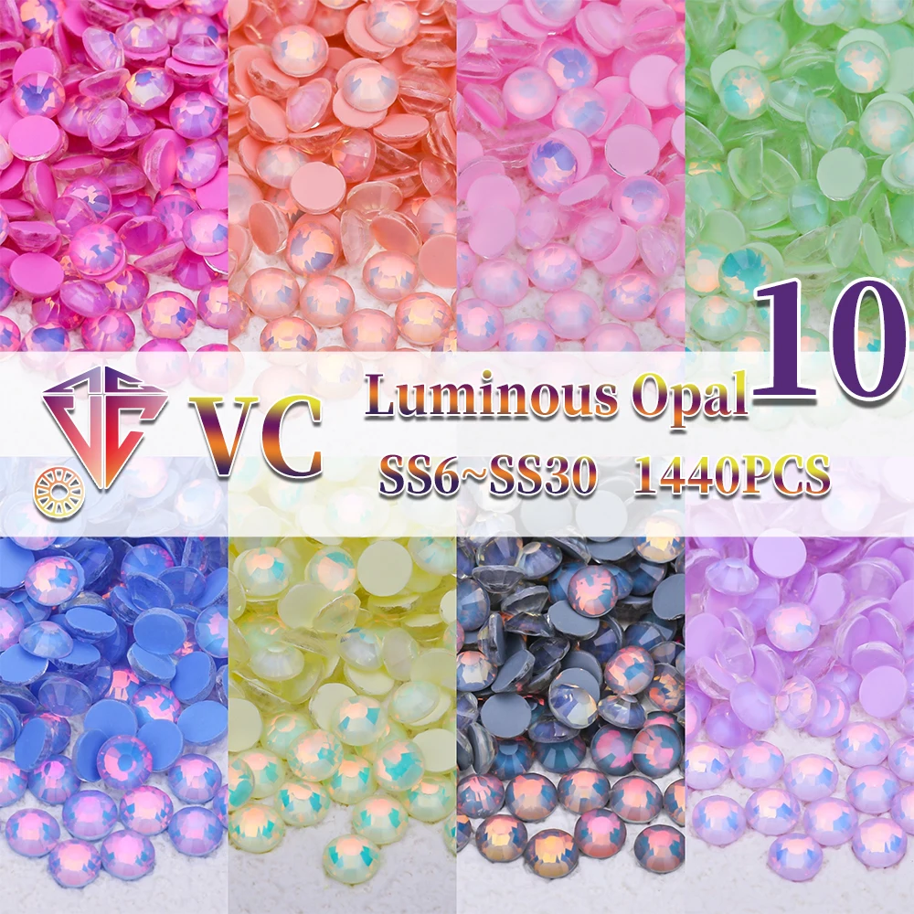 VC Glitter Luminous Opal Non Hotfix Rhinestones Crystal Nails Strass стразы for Dress Nail Charms Nail Art Diamond vestidos 원피스