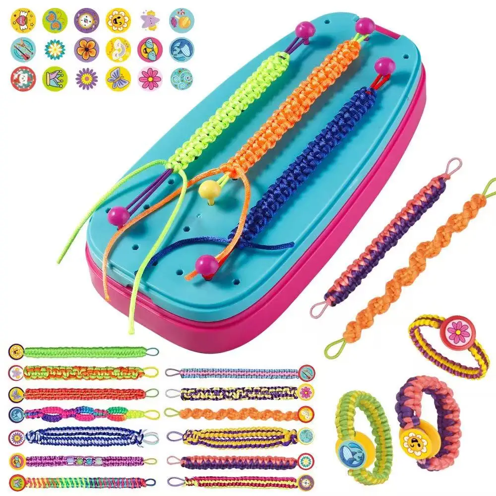 Kit de Tejido de Pulseras con Cuentas para Manualidades Educativas, Juguete de Cadena de Joyería para que los Niños Creen Pulseras de la Amistad Únicas
