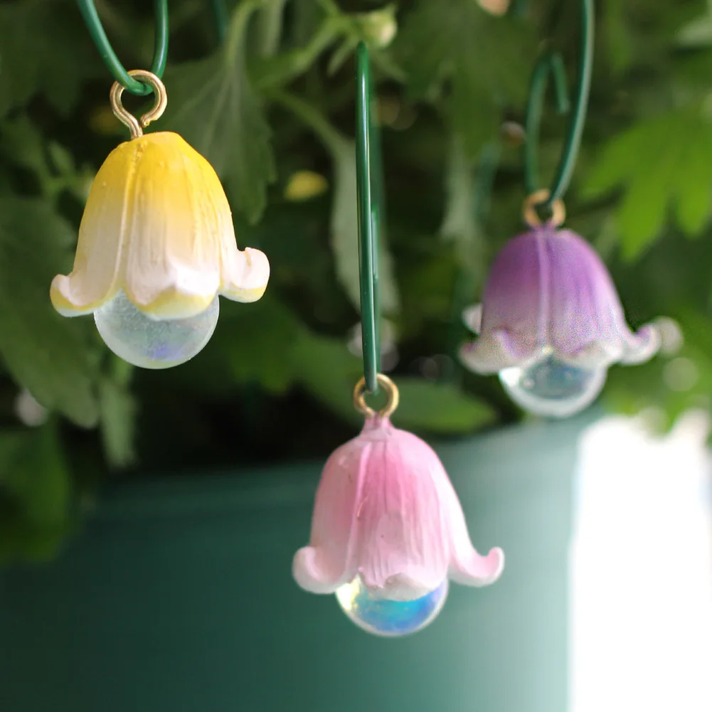 For Garden Decoration Purple Pink Yellow Lily Of The Valley Garden Decoration Resin Plant Decor Realistic Floral Design