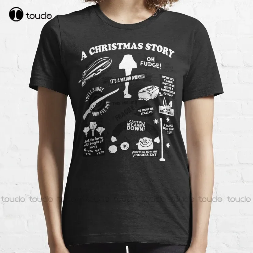 Christmas Story Quotes a christmas story movie oh fudge ralphie T-Shirt mens white tee shirts Custom aldult Teen unisex xs-5xl