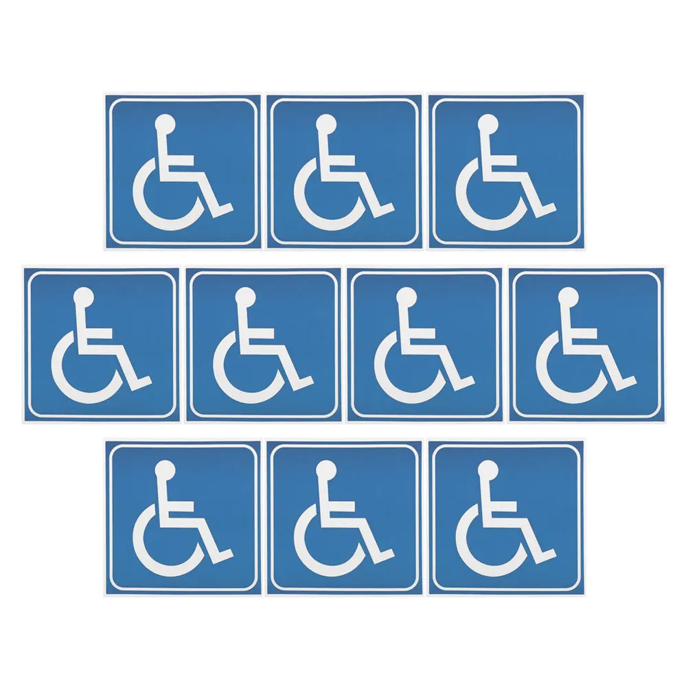 

10 Pcs Disability Sign Sticker Disable Wheelchair Symbol Disabled Parking for inside Car Adhesive Pvc