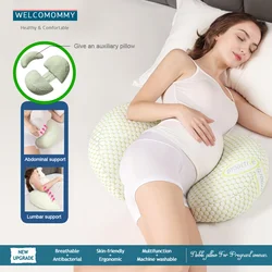 Almohada embarazada dormir,Almohada en forma de U para mujeres embarazadas, almohada corporal para embarazadas, cojín lavable a máquina, ropa de cama para dormir, almohadas de lactancia de maternidad de algodón