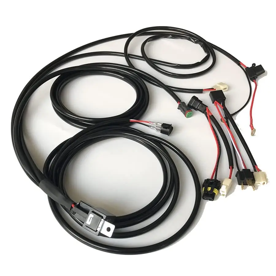 

12v Car LED Light Bar Wiring Loom Harness 9005 H4 Socket Driving Light W/Switch