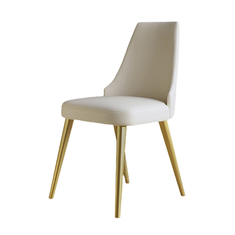 

Luxury metal dining room furniture Comfortable backrest base Leather dining chair