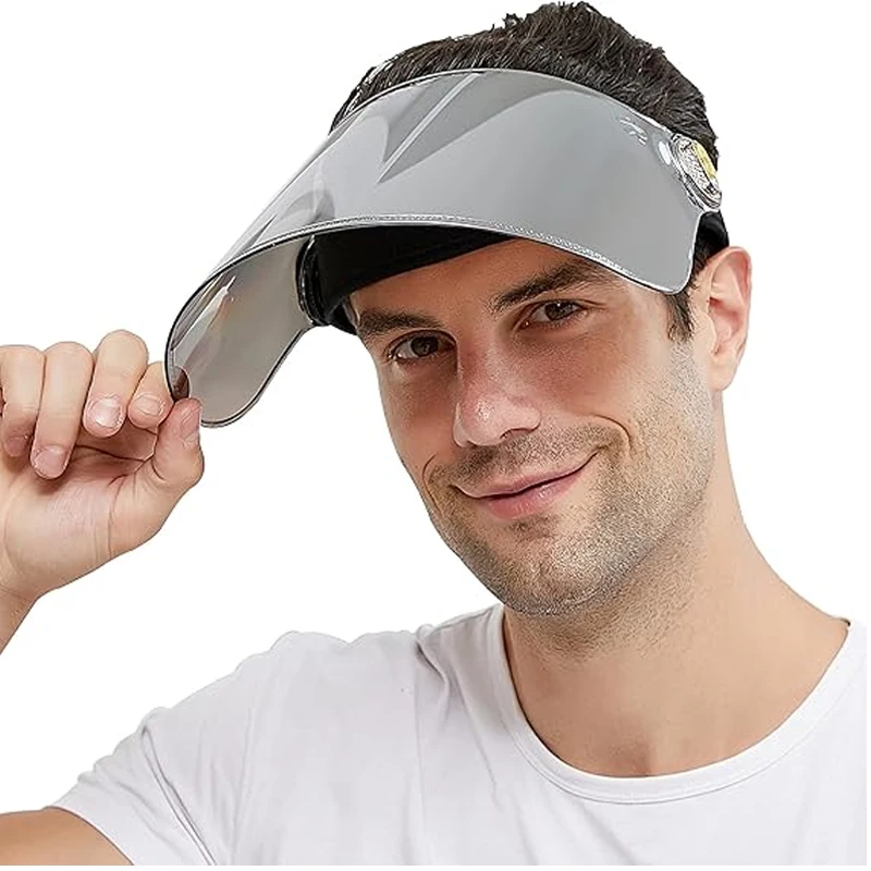 

New Fashion Sun Hat, Unisex Travel Beach Anti-ultraviolet Breathable Silver Lens Full Face Sun Hat Golf Hat, Hollow Top Sun Hat