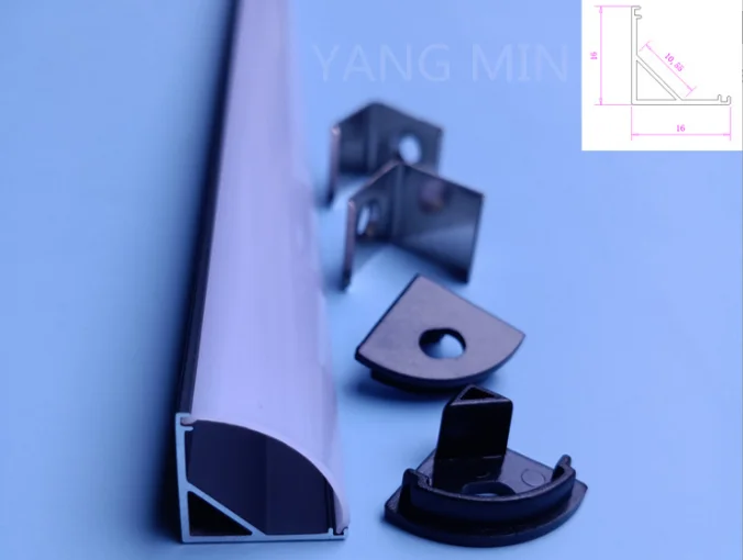 Free Shipping V Shape LED Aluminum Channel System with Milky Cover, End Caps and Mounting Clips,for LED Strip Light Installation