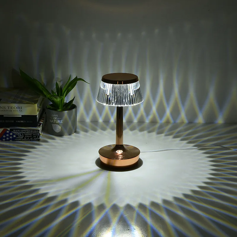 Lampe de Table Tactile de Luxe en Clip, Luminaire Décoratif d'Nik, Idéal pour un Bar, une Chambre à Coucher ou un Restaurant, Veilleuse à Trois Couleurs