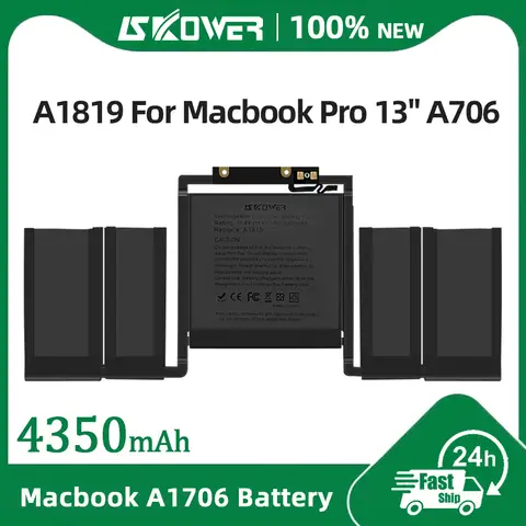 SKOWER A1819 Laptop Batteri för Apple MacBook Pro 13 tum A1706 Sent 2016 Mitten 2017 10 best sales MacBook-batteri - №3