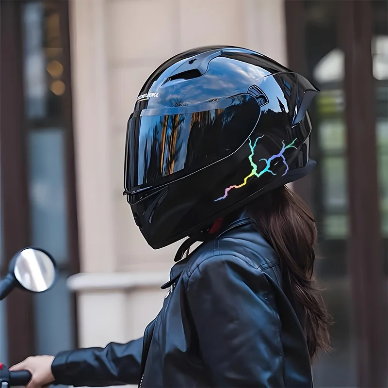

Motorcycle Helmet Stickers 1Pieces Fake Electric Light Crack Bicycle Sticker Waterproof, durable, easy to stick, no glue needed