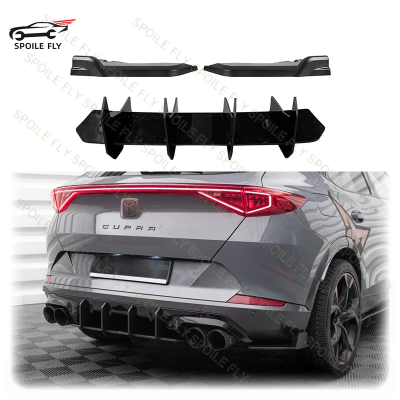 

For Cupra Formentor MK1 2020 2021 2022 2023 2024 Car Rear Bumper Lip Spoiler Body Kit Car Styling Accessories Glossy Black