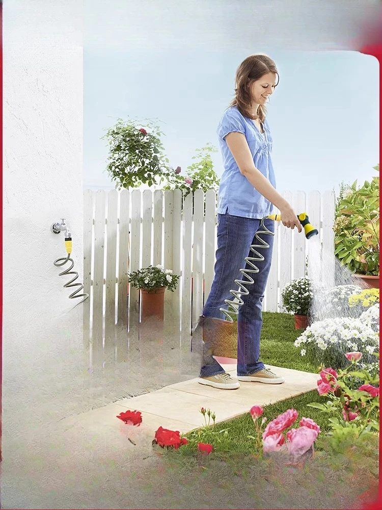 Gardening watering balcony household watering telescopic water pipe hose water gun nozzle set