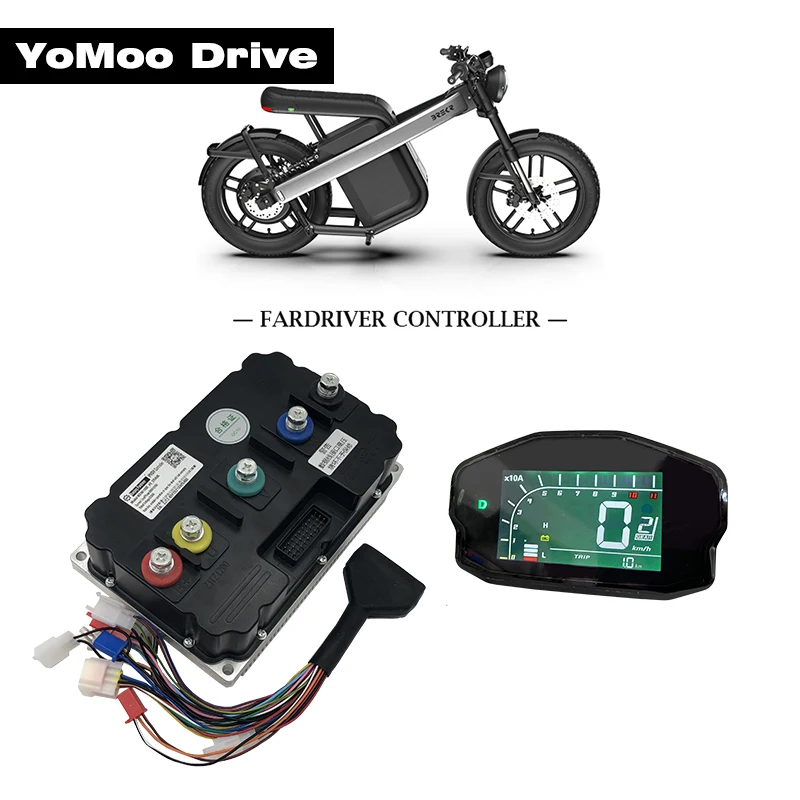 

Fardriver ND721200 DC 600A 6kw 10kw 72V PMSM Brushless Sine Wave Controller with DKD Display For Electric Moped