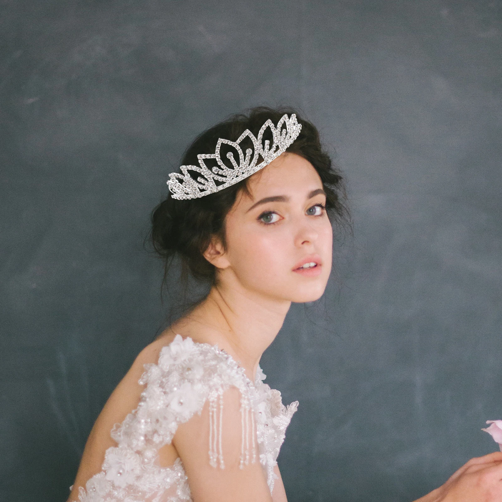 

Rhinestone Headband Bridal Headdress The Crown Wedding Tiara Princess Crystal Crowns Pearl Bride