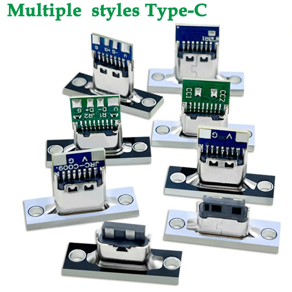 Type-C 4Pin 5pin 6pin With Screw Waterproof Strip Line Of Solder Joint Female Connector Jack Charging Port USB Socket Connector