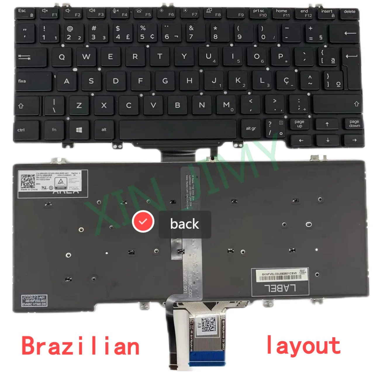 

Клавиатура с бразильской подсветкой 5300 для Dell Latitude 5300 2-в-1 5310 7300 5310 Клавиатура для ноутбука Br