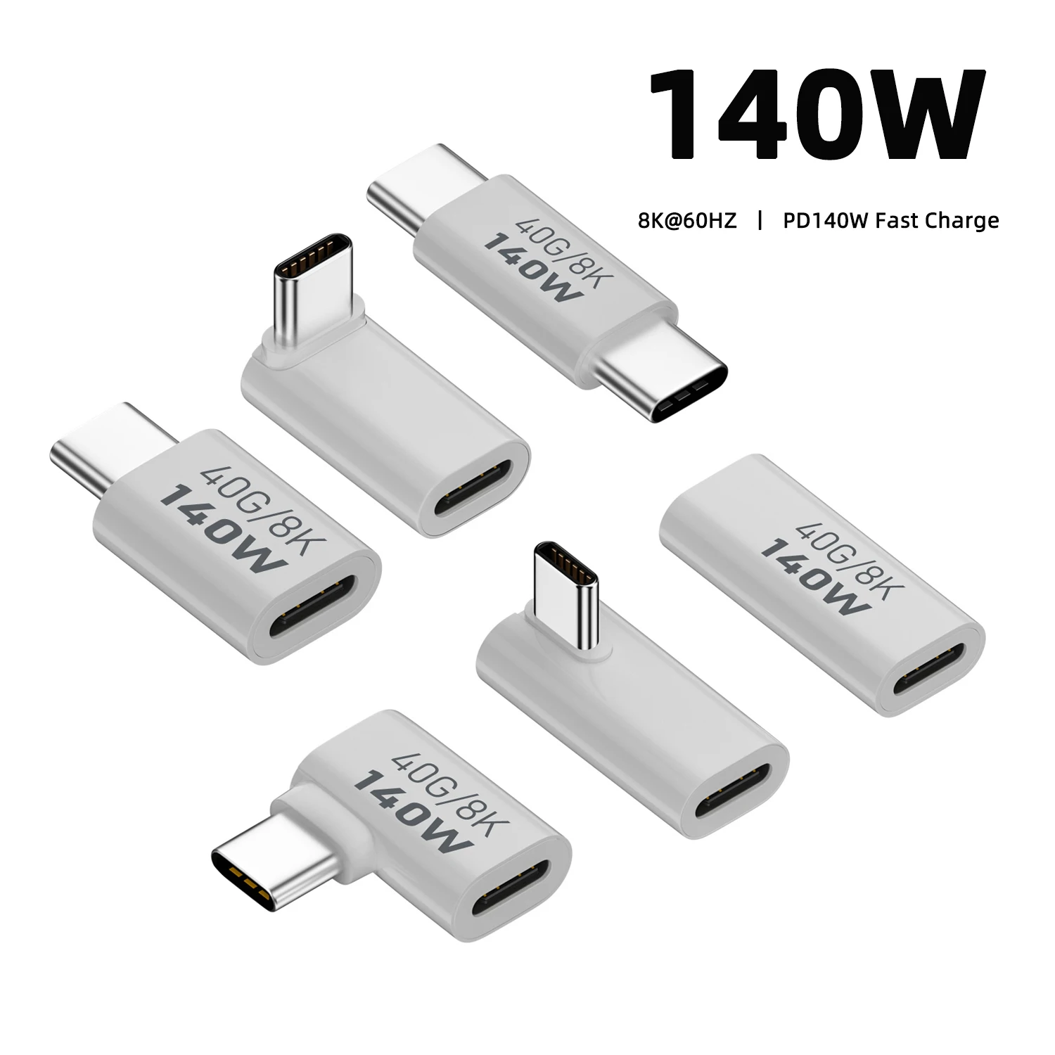 

PD140W USB4.0 Type C to USB C Fast Charging Adapter Converter 40Gbps Data Sync Connector 8K@60Hz USB C OTG Adapter for MacBook