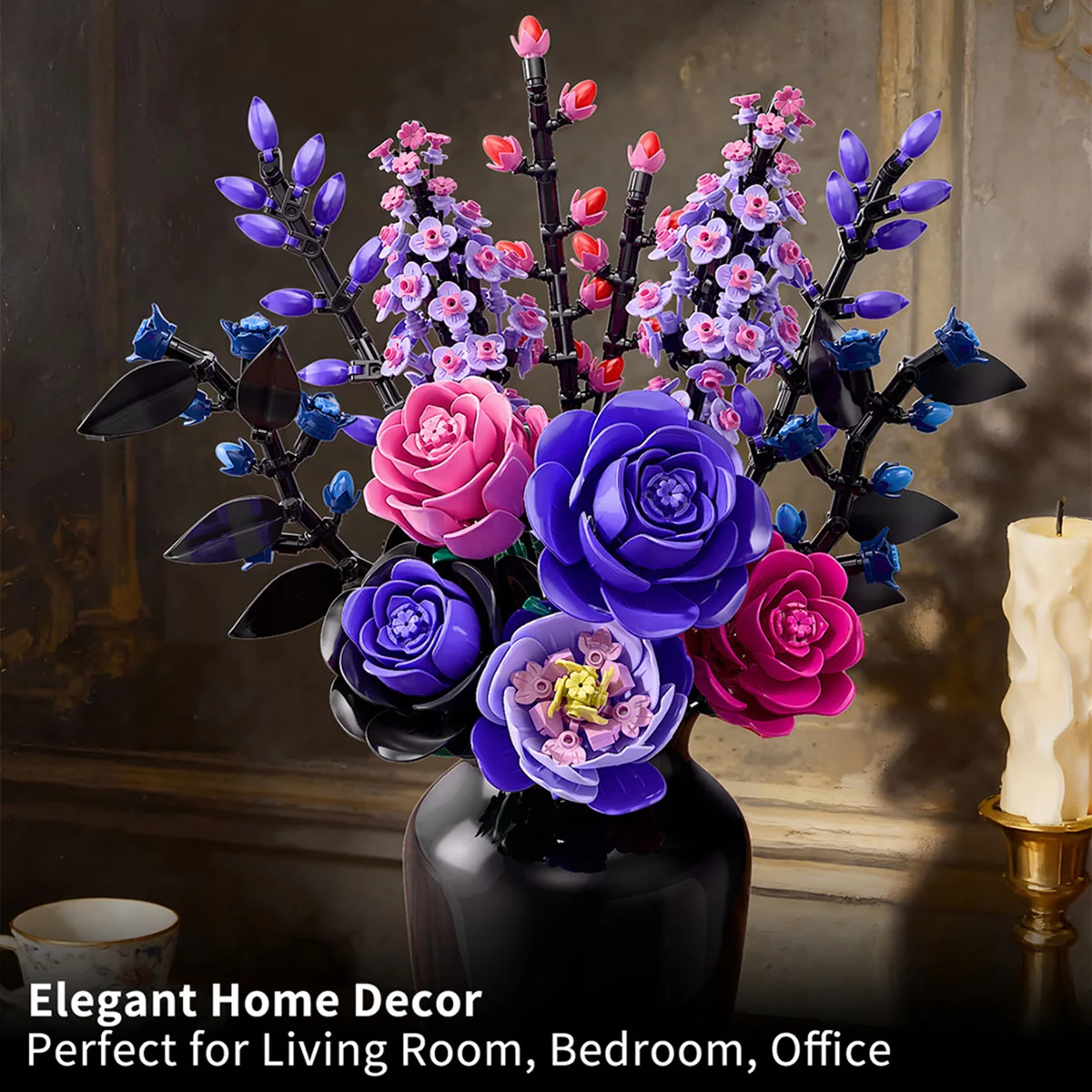 

9-в-1 модель букета, строительные блоки, развивающие игрушки, цветы, кирпичи, наборы головоломок, украшение для рабочего стола, рождественский подарок на День святого Валентина