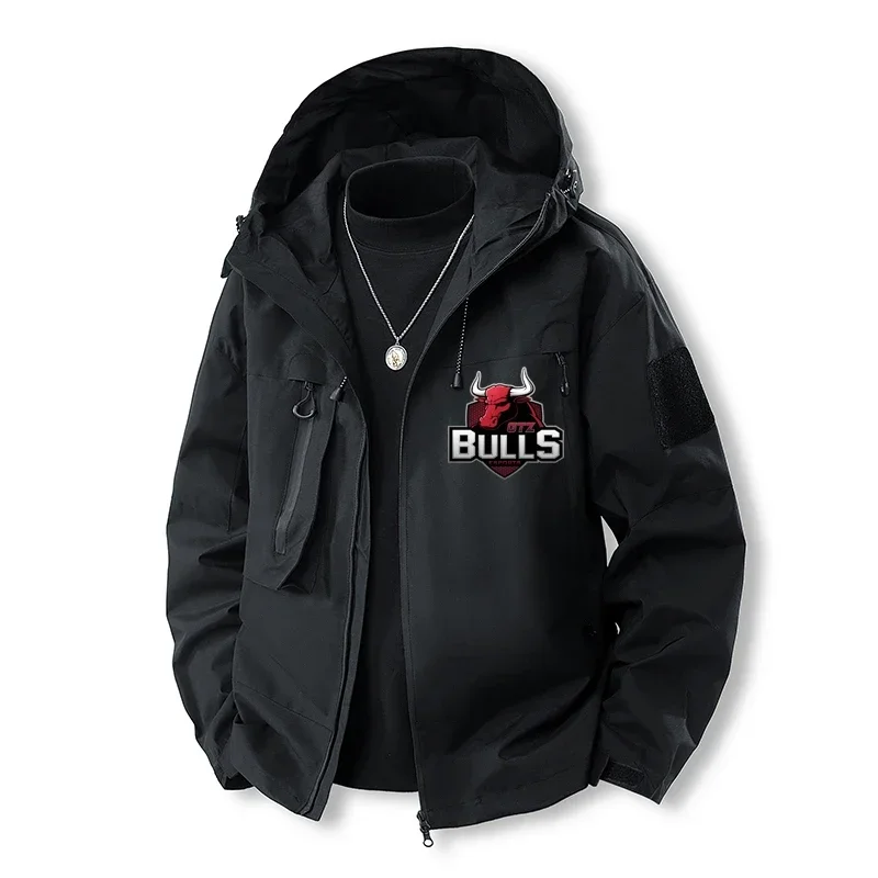 

Spring and Autumn's new men's casual zipper jacket, fashionable outdoor windproof and waterproof jogging men's hooded clothing