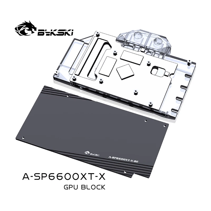 Bykski GPU Water Block for Sapphire RX 6600 XT Pulse OC Video Card / PC Cooling Copper Radiator RGB Light SYNC / A-SP6600XT-X
