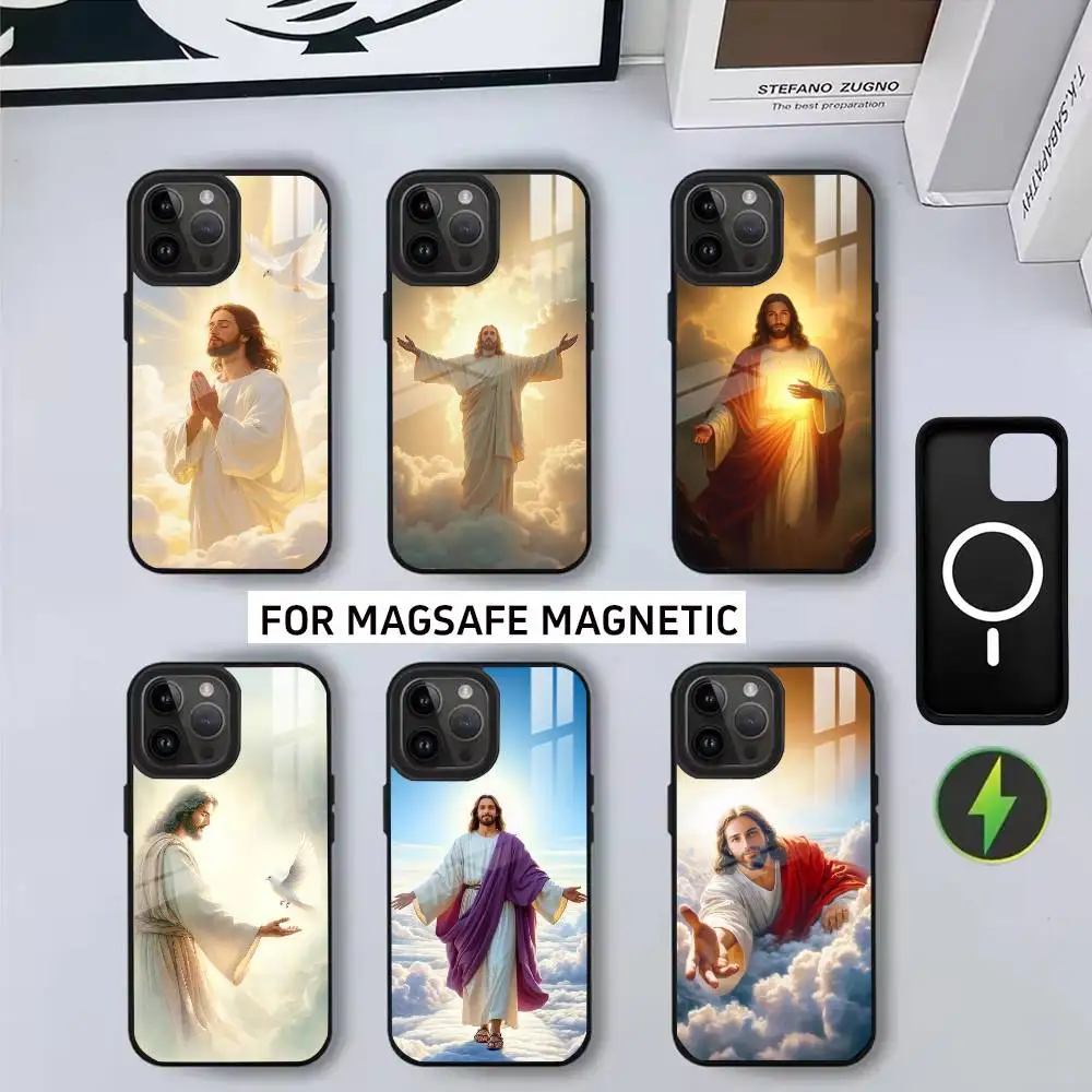 

F-Faith C-Christian R-Religious Jesus Phone Case For iPhone17,16,15,14,13,12,11 Plus,Pro Magnetic with Magsafe Wireless Charging