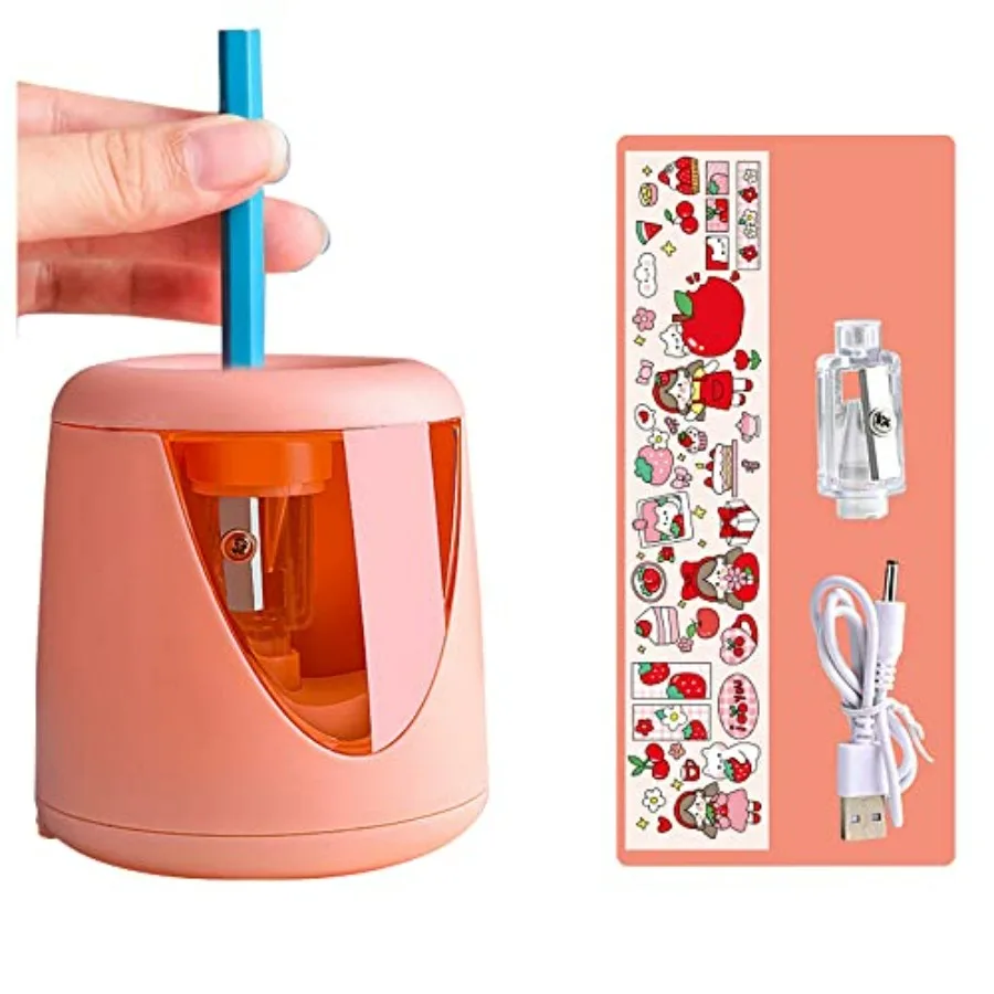 Electric Pencil Sharpener with Cute Design and Pencil Saver Feature for Colored Pencils 68.5mm Enables Fast and Efficient Sharp